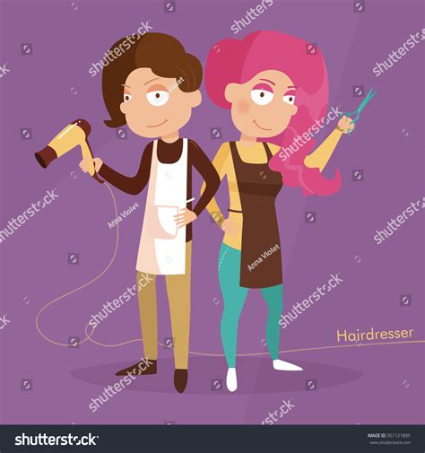 hairdressers vector isolated illustration cartoon characters stock vector royalty free