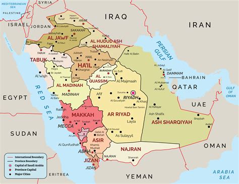 High Details Saudi Arabia Map With Provinces Regions Capitals