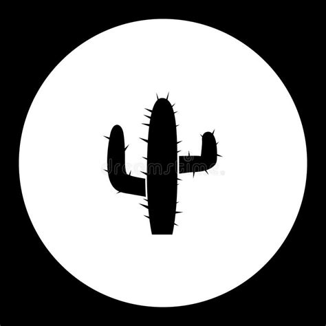Black Cactus Plant Simple Isolated Icon Eps10 Stock Vector