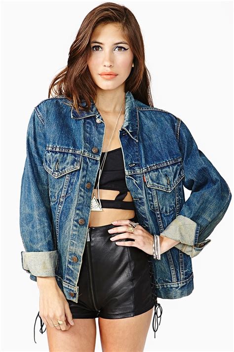 womens oversize vintage levis denim grunge trucker jacket xs s m l xl ebay