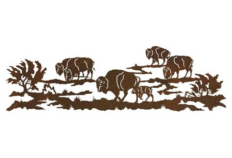 Wildlife metal wall art 180990 decorative accessories. 84" Heard of Buffalo Metal Wall Art - Wildlife Wall Decor
