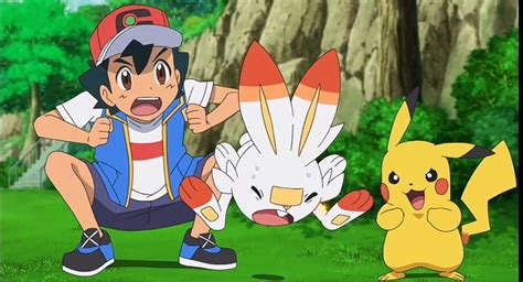 Ash Pikachu And Scorbunny In 2021 Pikachu Pokemon Anime Screenshots