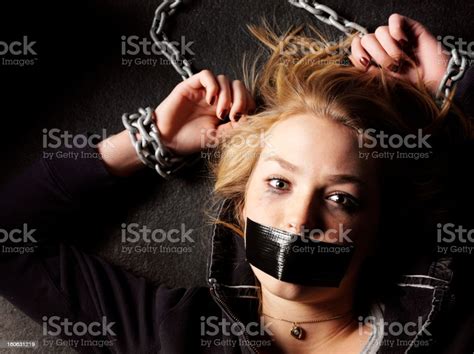Gagged And Bound Hostage Stock Photo More Pictures Of Chain IStock