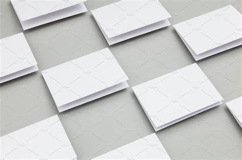 Blank White Folded Card Template High Quality Stock