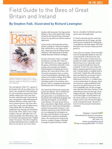 Pdf Field Guide To The Bees Of Great Britain And Ireland By Stephen