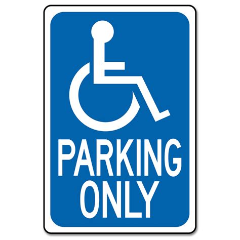 Chadwell Supply Handicap Parking Sign 12 Wide X 18 Long Aluminum
