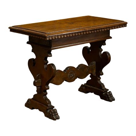 Petite Italian 19th Century Baroque Style Carved Walnut Table With