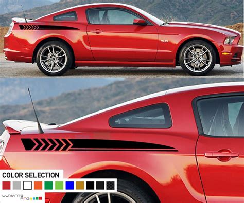 Side Sticker Decal Stripes For Ford Mustang 2012 2013 2014 2015 62l