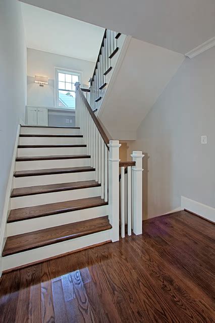 Staircase Landing With Stained Treads Traditional Staircase Dc