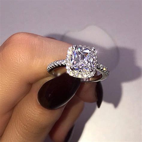 flawless big square diamond rings luxury elegance engagement rings for women fashion wedding