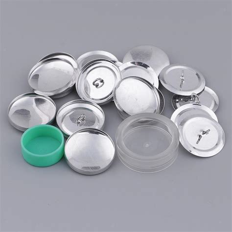 10 Sets Button Blanks For Cover Buttons Metal Ebay