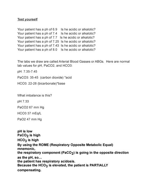 Arterial Blood Gasses Or Abgs Here Are Normal Lab Values For Ph