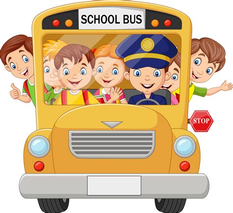 Niños Felices En El Autobús Escolar 5162472 Vector En Vecteezy