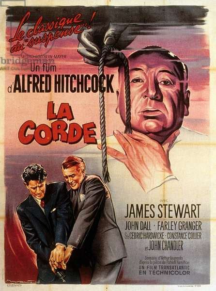 Image Of French Poster For The Film Rope Directed By Alfred Hitchcock