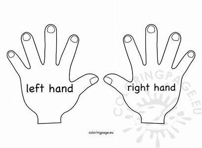 Hand Left Right Coloring Printable Outline Activities