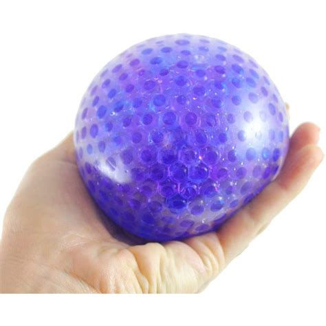 Jumbo 4 Blue And Purple Gel Water Bead Orbs Filled Squeeze Stress Ball