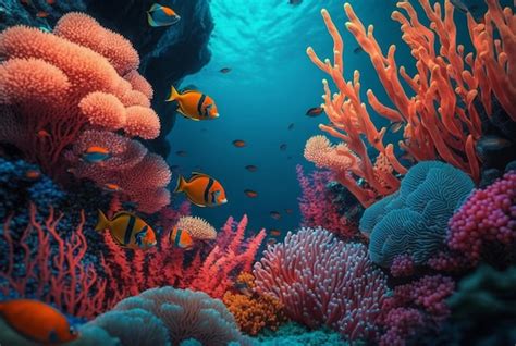 Premium Ai Image Tropical Underwater Fish In Coral Reefs Underwater