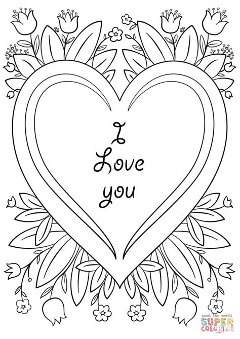 Printable I Love You Coloring Pages