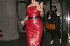 latex kylie jenner dress red