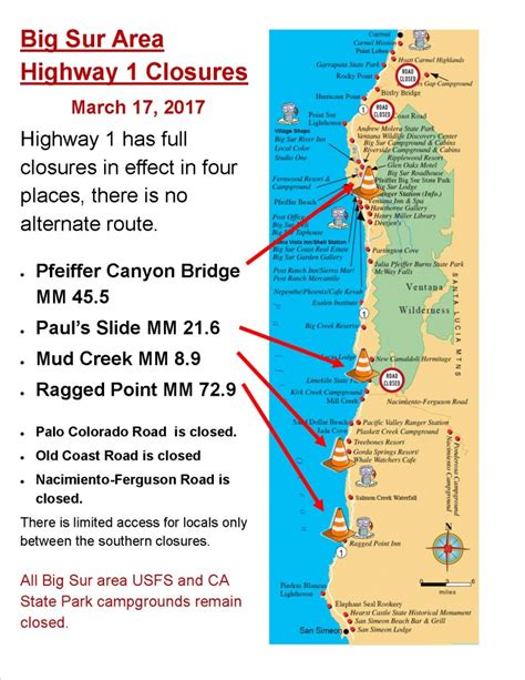California Road Closures Map Free Printable Maps