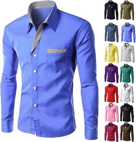 Shining4u Dress Shirts Camisas De Hombre Formales Para Negocios Casual