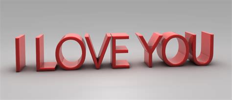I Love You Graphic Logo Rendered In Beautiful 3d Letters Free For