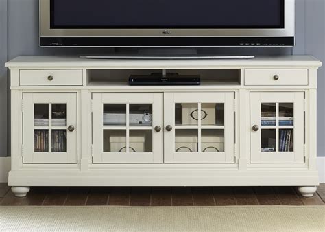 Simplify your media area with this streamlined television console. Harbor View Linen 74" TV Console from Liberty (631-TV74 ...