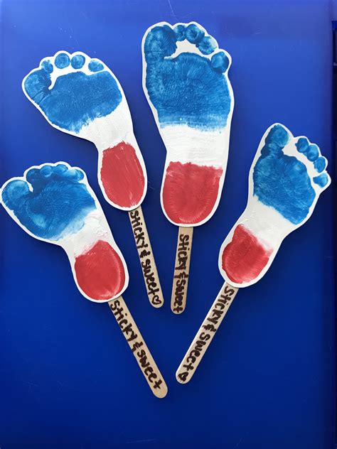 Rocket Pop Footprints Fourth Of July Crafts For Kids Summer Crafts