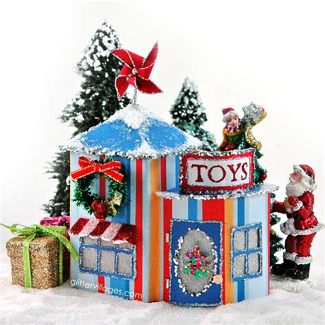 Santas Toy Store Glitter Villages