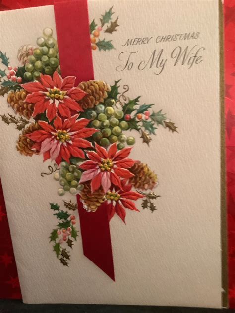 Vintage Hallmark Christmas Card To My Wife Unusedenv Etsy