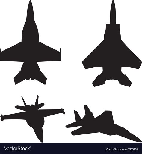 Jet Fighter Silhouettes Royalty Free Vector Image