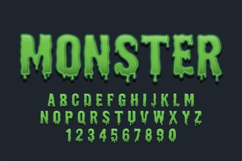 Premium Vector Decorative Monster Font And Alphabet