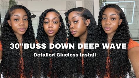 30 INCH BUSS DOWN DEEP WAVE SIDE PART WIG DETAILED START TO FINISH