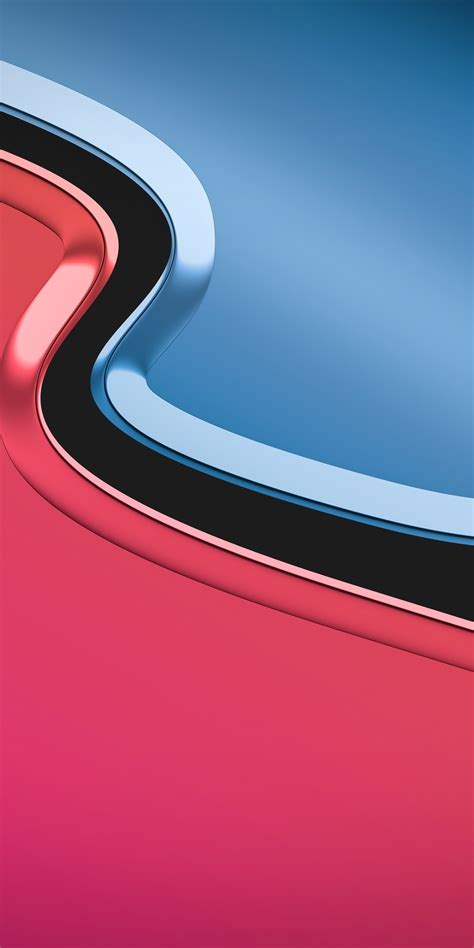 Download 1080x2160 Wallpaper Abstract Material Blue Red Metallic