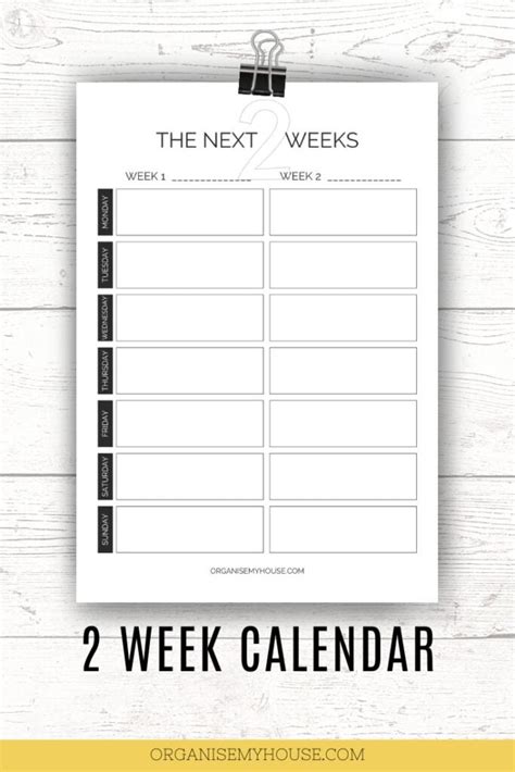 Free Printable 2 Week Calendar Plan A Fortnight With Ease