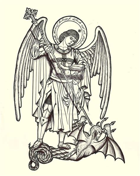 Printable St Michael The Archangel Coloring Page