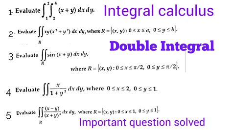 Integral Calculus Double And Triple Integrals Important Question Solved