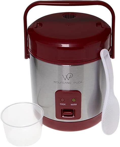 Wolfgang Puck Stainless Steel Cup Rice Cooker With Recipes Red