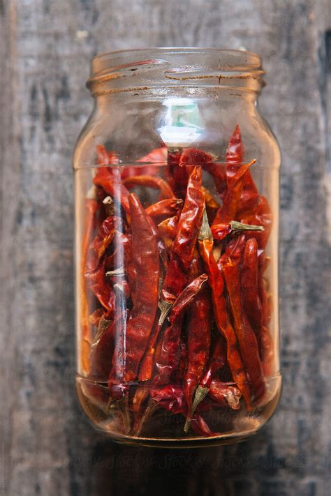 Jar Of Dried Red Chilies By Shikhar Bhattarai Dried Red Chilies Red