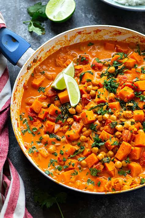 Red Thai Coconut Sweet Potato Chickpea Curry