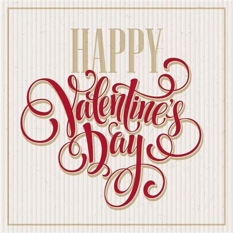 Premium Vector Happy Valentines Day Hand Drawing Lettering Design