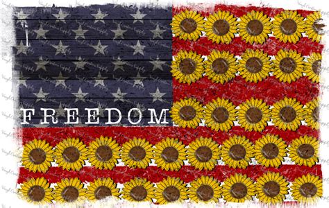 Sunflower Freedom Flag Vinyl Creation Supply