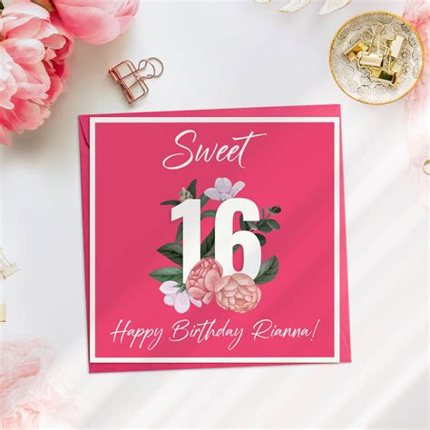 Sweet 16th Birthday Card By Lisa Marie Designs