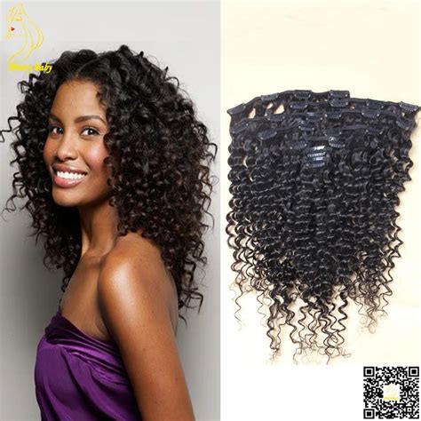 Kinky Curly Clip In Human Hair Extensions Virgin Brazilian Remy Hair