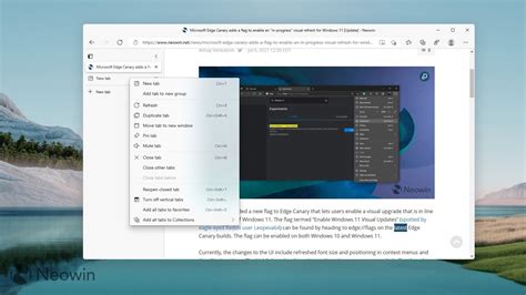 Microsoft Edge Canary Adds A Flag To Enable An In Progress Visual Refresh For Windows