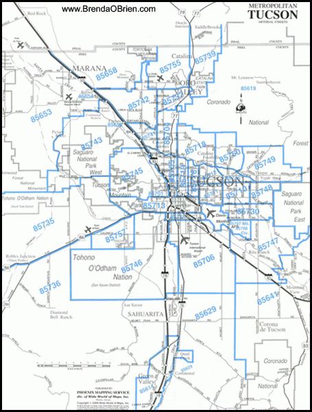 Printable Tucson Zip Code Map Printable Map Of The United States