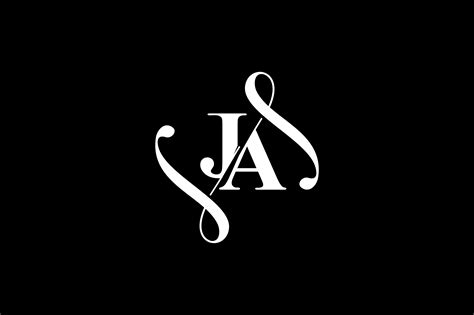 Ja Monogram Logo Design V6 By Vectorseller Thehungryjpeg