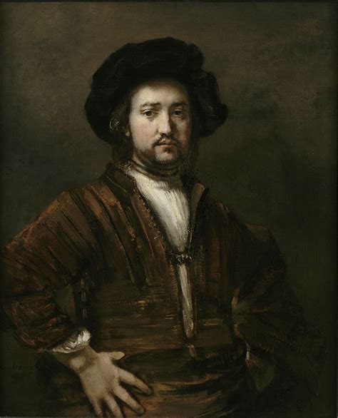 Rembrandt Portrait Of A Man With Arms Akimbo Signed And Dated 1658