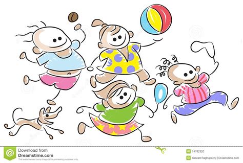 Kids go to play stock vector. Image of childhood, balloon - 14762320