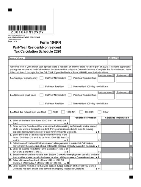 Colorado Form 104pn Fill Out And Sign Online Dochub